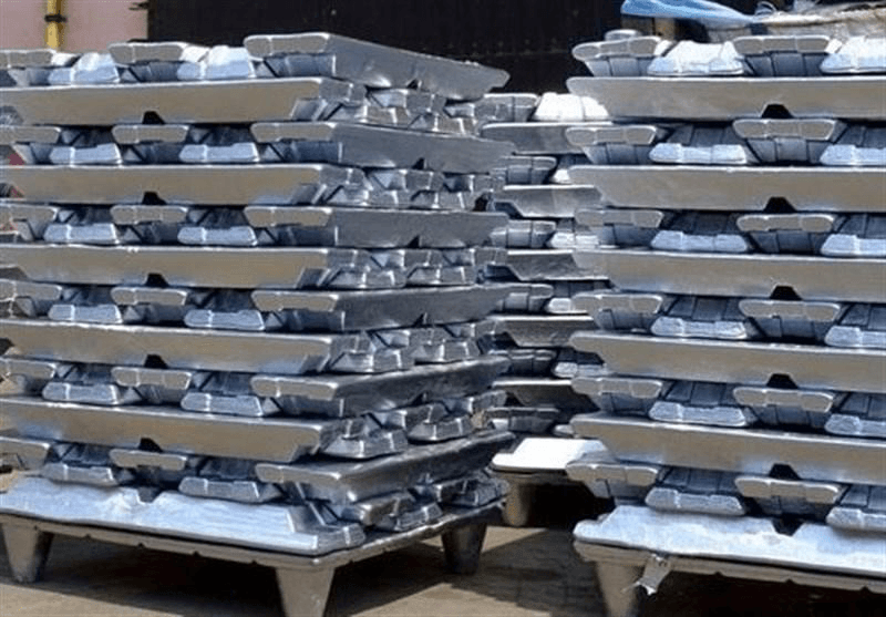 Aluminum ingot stacks, non-ferrous metals