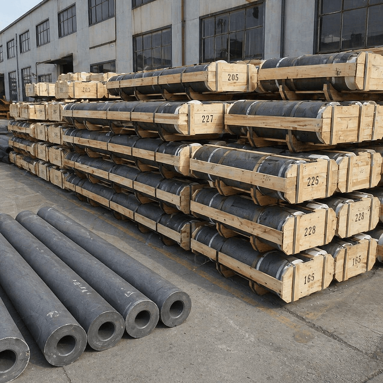 Graphite electrodes — detail view